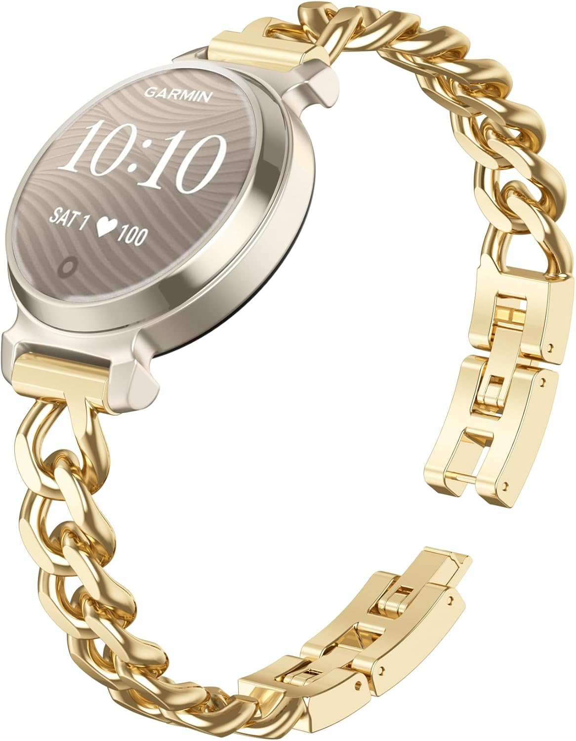 Wizvv Compatible with Garmin Lily 2 Metal Band, 14Mm Slim Metal Stainless Steel Adjustable Straps Replacement Bands Compatible for Garmin Lily 2 Classic Smart Watch Accessory for Women Men image number 1