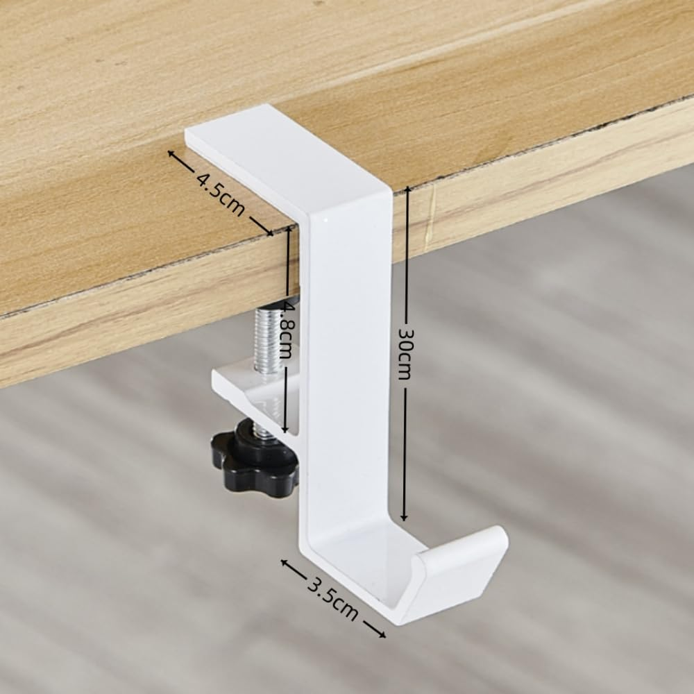 DACUAN Purse Hanger for Desk, 2Pcs Headphone Holder Clamps, Universal Fit Desk Headphone Hanger, Movable Table Hooks for Hanging Bags Clothes, Hats, Coats image number 1
