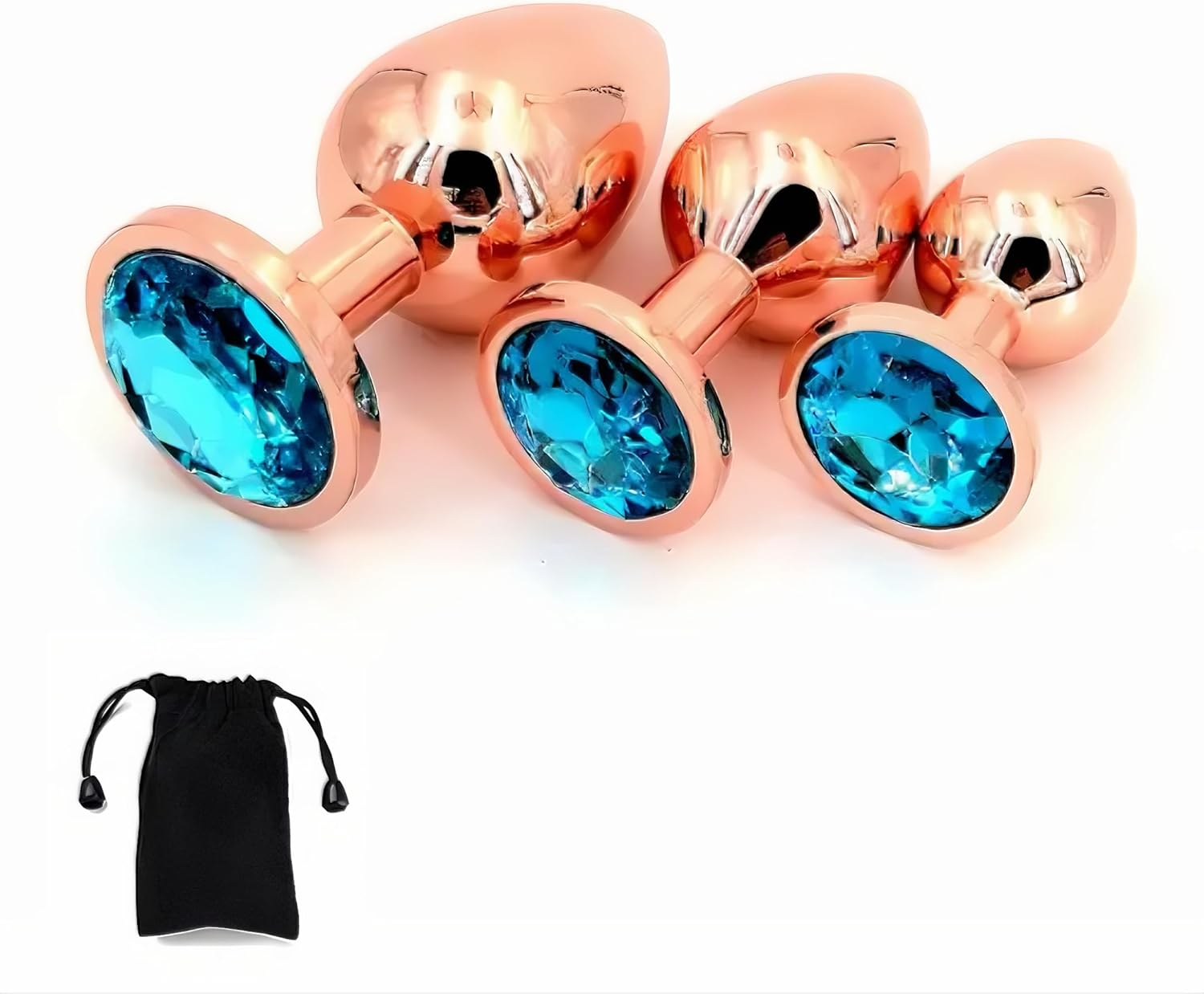 Rose Gold Stainless Steel Butt Plug - 3 Pcs Anal Plug Female Male Sex Toys image number 3