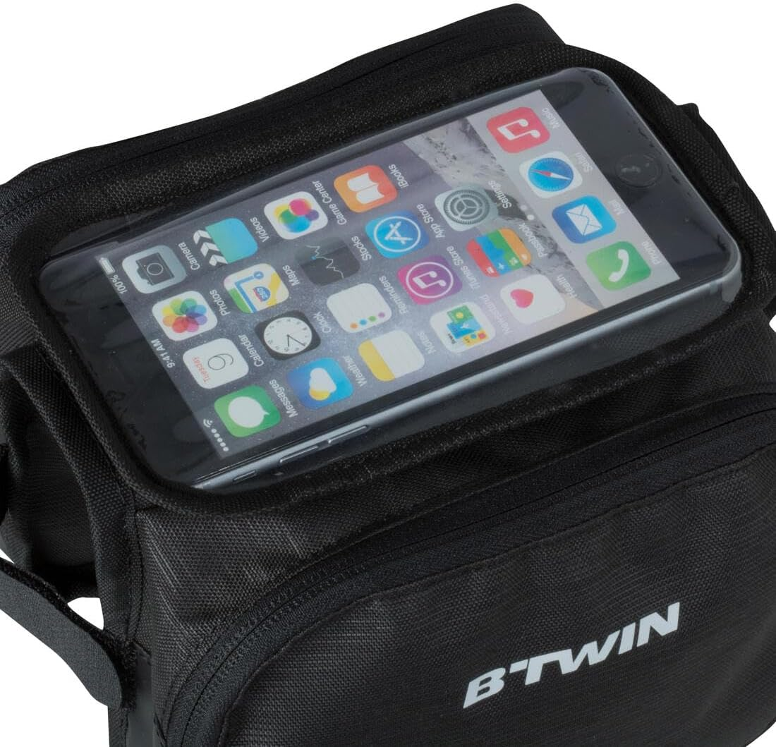 Decathlon Riverside 520 Double Bike Frame Bag (2 X 1L) Black - Bike Bag image number 3