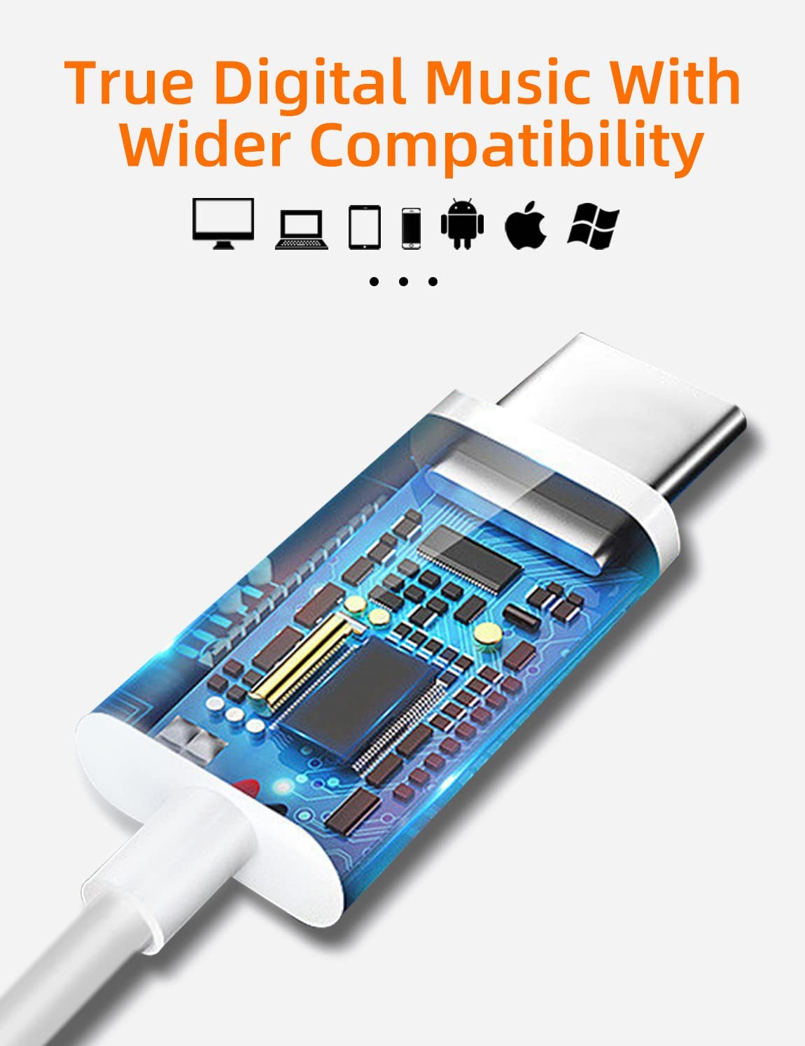 MAS CARNEY TH4 Wired USB Type C Headphones, USB C Earbuds, In-Ear Earphones with Microphone for Samsung S20, Huawei P30 P40, Oppo, Honor, Google Pixel and Other Smartphones with Type-C Interface image number 2