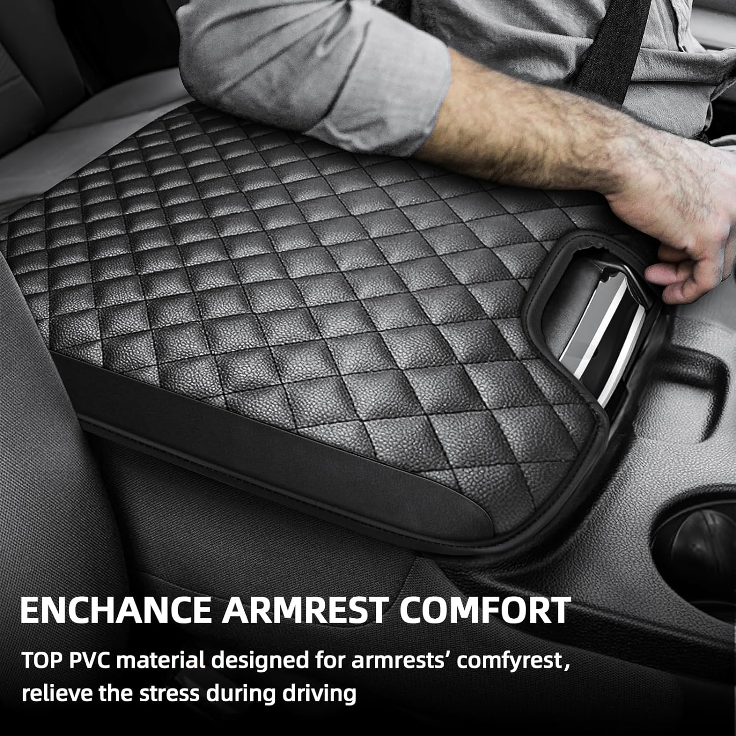 Center Console Cover Compatible with 2013-2018 Dodge Ram 1500 & 2013-2023 Ram 2500/3500/1500 Classic Model for Jump Seat Console, Comfortable Armrest Cover Protector Customized Car Accessories image number 1