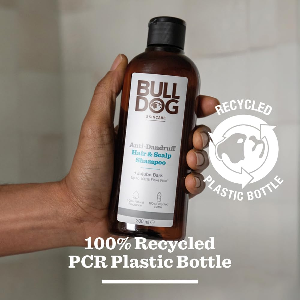Bulldog Skincare for Men - Anti-Dandruff Hair & Scalp Shampoo 300Ml, with Jujube Bark, 100% Natural Fragrance, Recycled Bottle, Vegan, Dandruff-Relief, Cleanse & Soothe image number 6