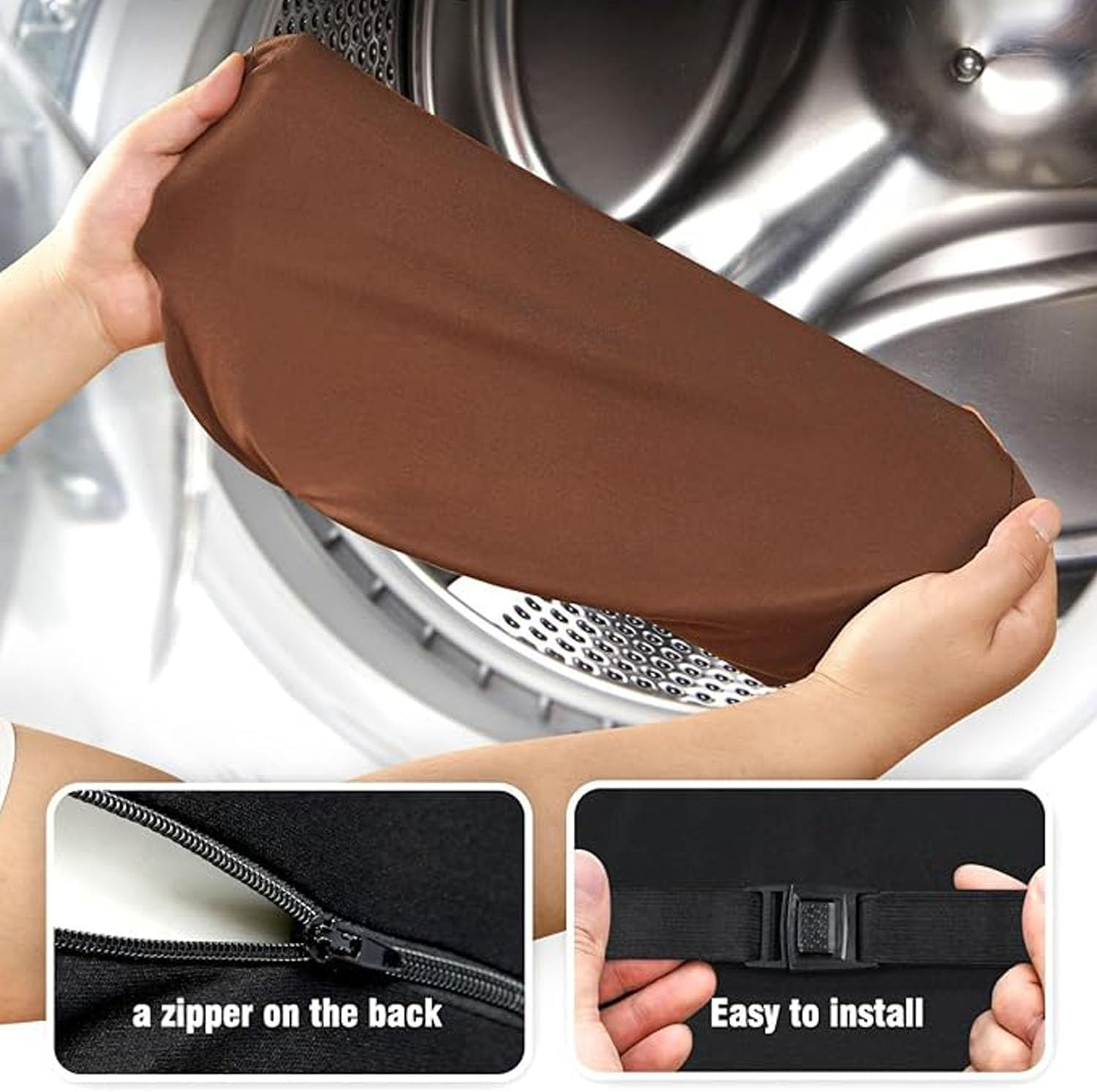 Mtxorvix Orthopedic Memory Foam Car Pillow Set - Ergonomic Lumbar Support & Neck Cushion for Pain Relief, Comfort Fit Car Seats/Office Chairs, Adjustable Headrest (Black) - Coffee image number 6