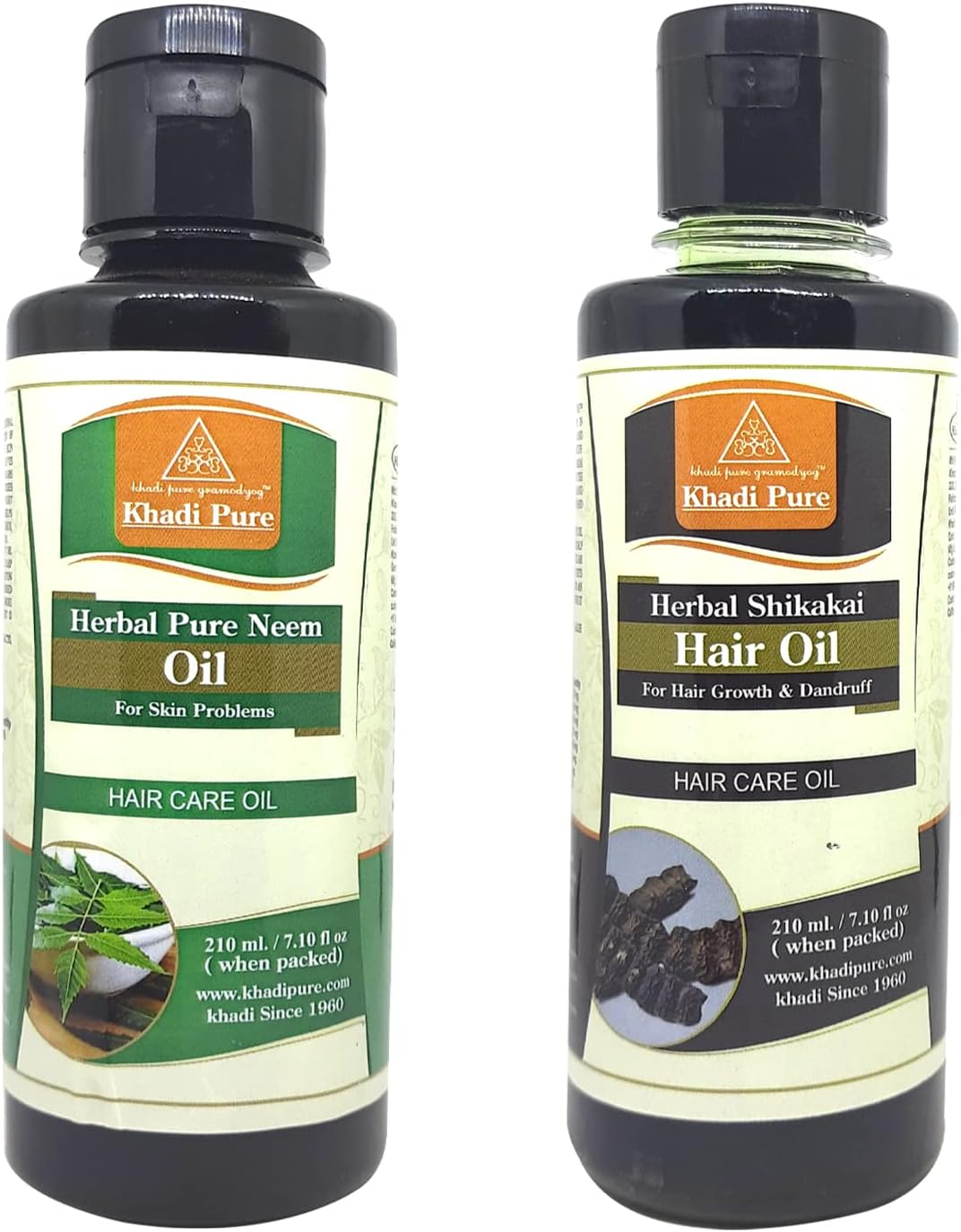 Khadi Pure Neem & Shikakai Hair Oil, 210 Ml (Pack of 2) image number 3