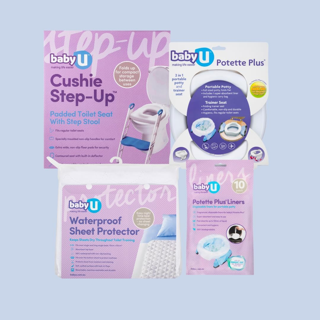 Babyu Toilet Training Bundle - Waterproof Sheet Protector + Cushie Step up + Potette plus 2-In-1 Portable Potty image number 1