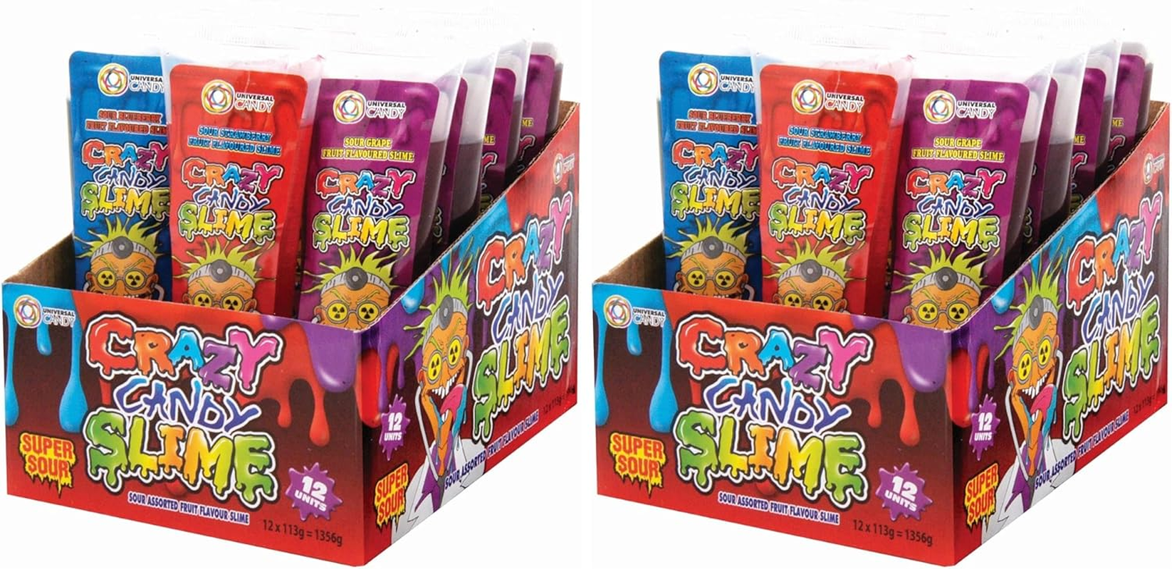 Universal Candy Super Sour Crazy Candy Slime, 12 X 113 Grams image number 1