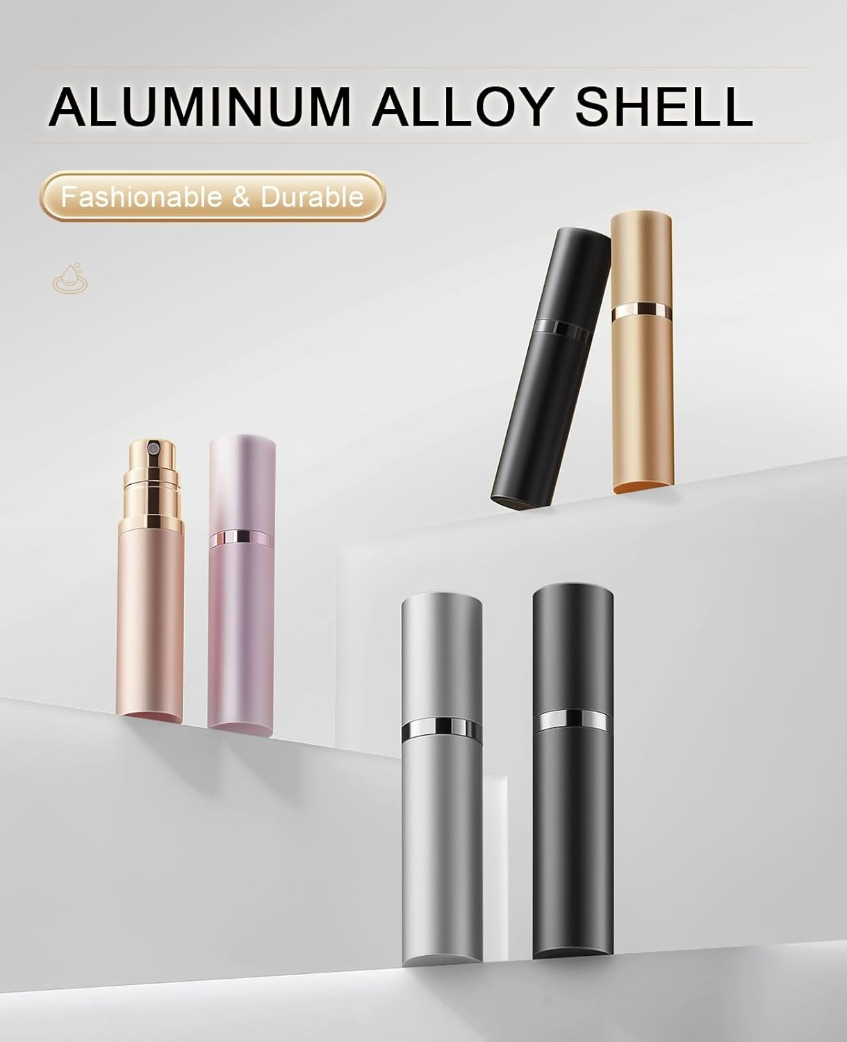 BRARIOS Perfume Atomiser Refillable, Travel Size Portable Atomiser Spray,Mini Empty Perfume Bottle,Leak Proof Cologne Dispenser for Women and Man,5Ml(J-Blue) image number 1