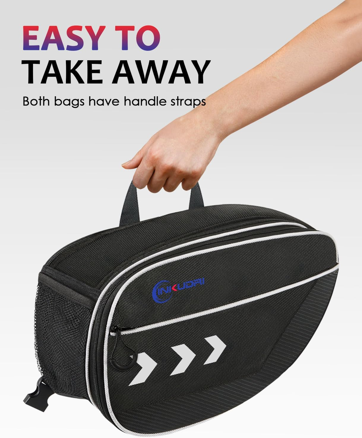 Motorcycle Saddlebags Extendable Motorcycle Saddle Bags Side Bags 30L (15L*2) Waterproof Storage Bag for 2022 2023 2024 2025 Grom Navi Z125 Rebel TW200 Ruckus Minimoto Dirt Bike Dual Sport image number 4