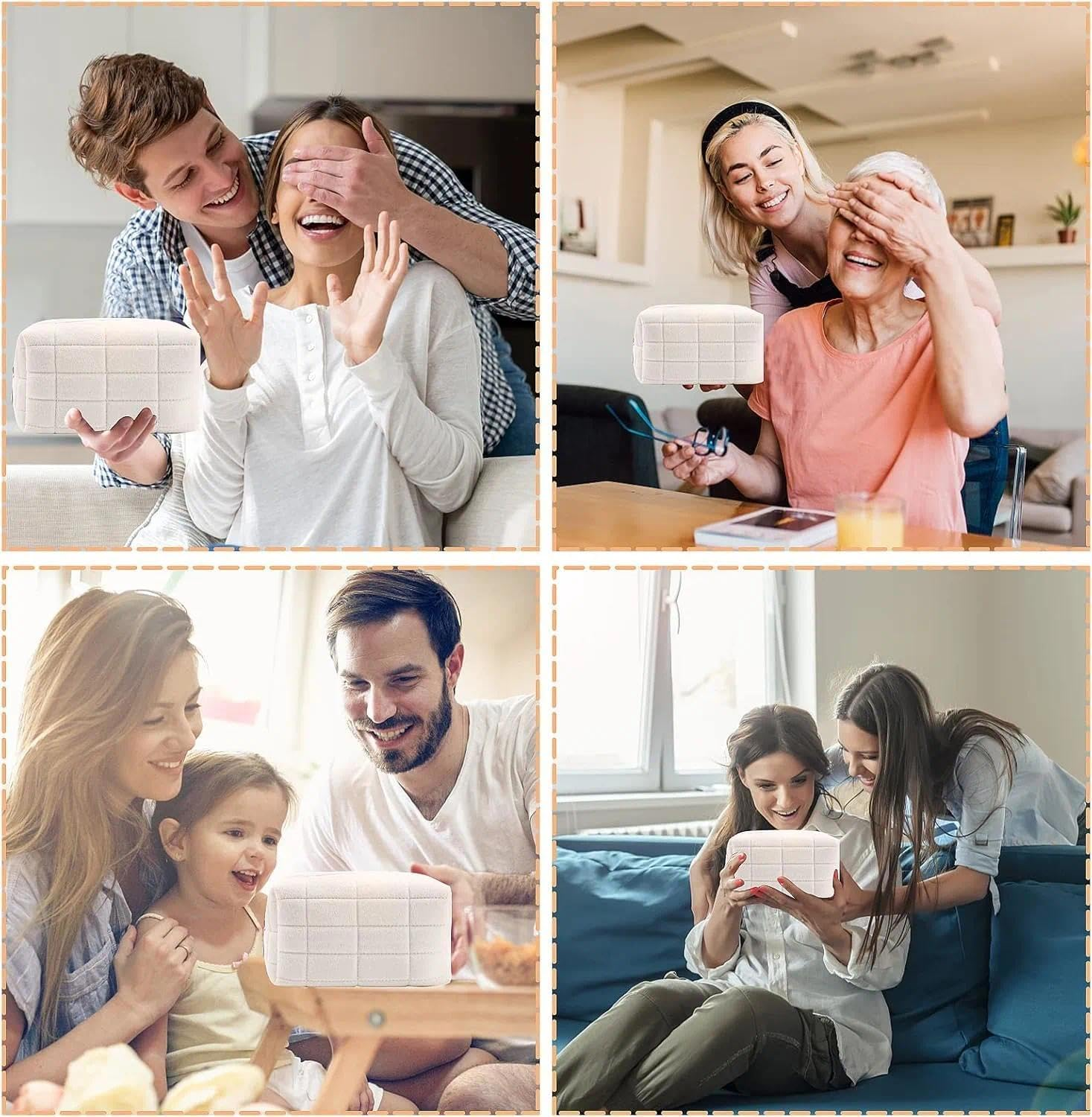 Travel Makeup Bag, Soft Velvet Cosmetic Pencil Case with Plaid Design for Women & Girls, Daily Use Toiletry Bag by Ermaoo image number 4