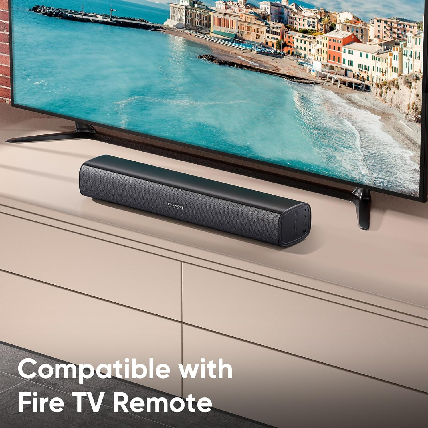 RIOWOIS Sound Bar for Smart TV, Customized Bass Reflector Soundbar TV Speakers, Compact Design and Easy Installation, Home Sound Surround Sound System for TV PC Projector, Wall Mounted