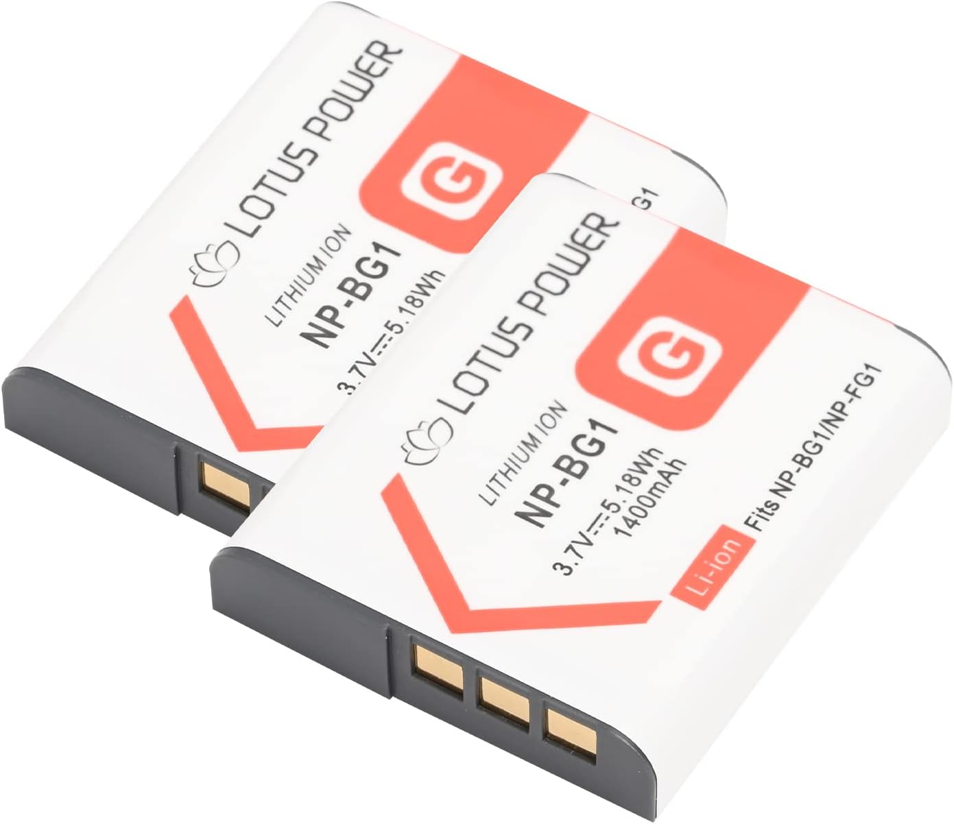 LOTUS POWER NPBG1 NP-FG1 Batteries, NPFG1 NP-BG1 Battery Replacement Compatible with Sony Camera DSC-HX9V DSC-N2 DSC-W200 DSC-T20 DSC-WX1 DSC-HX30V (2 Batteries)