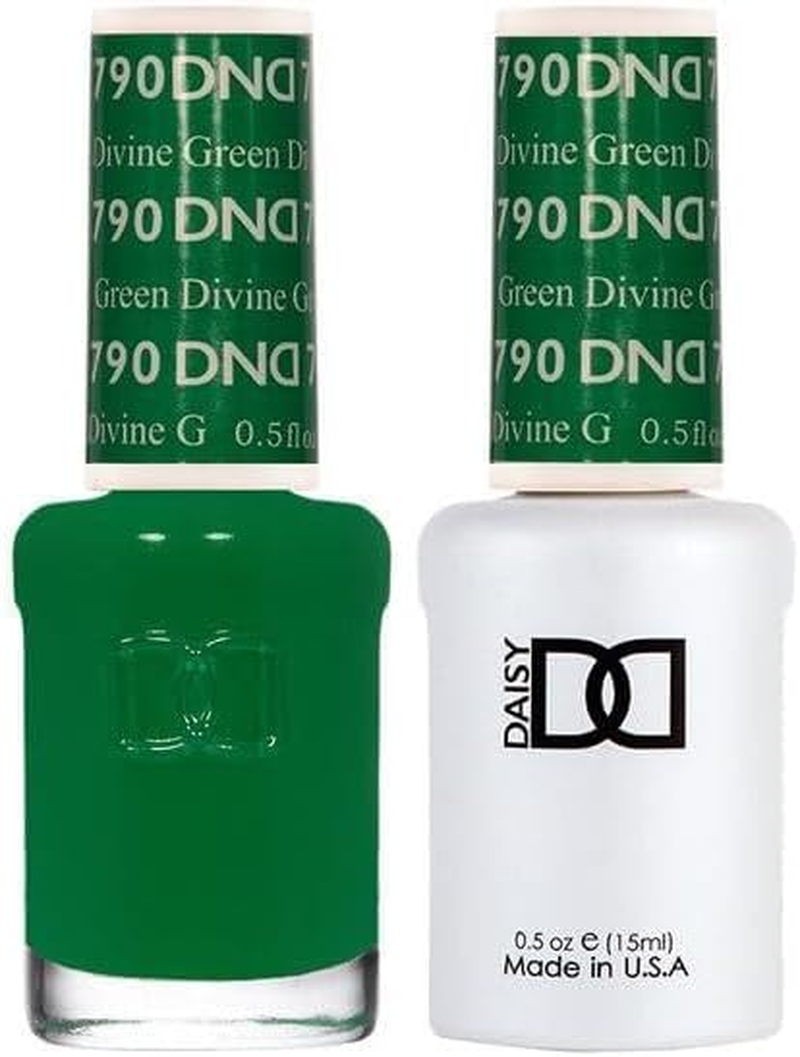 DND 790 Divine Green - Daisy Collection Nail Gel & Lacquer Polish Duo 15Ml