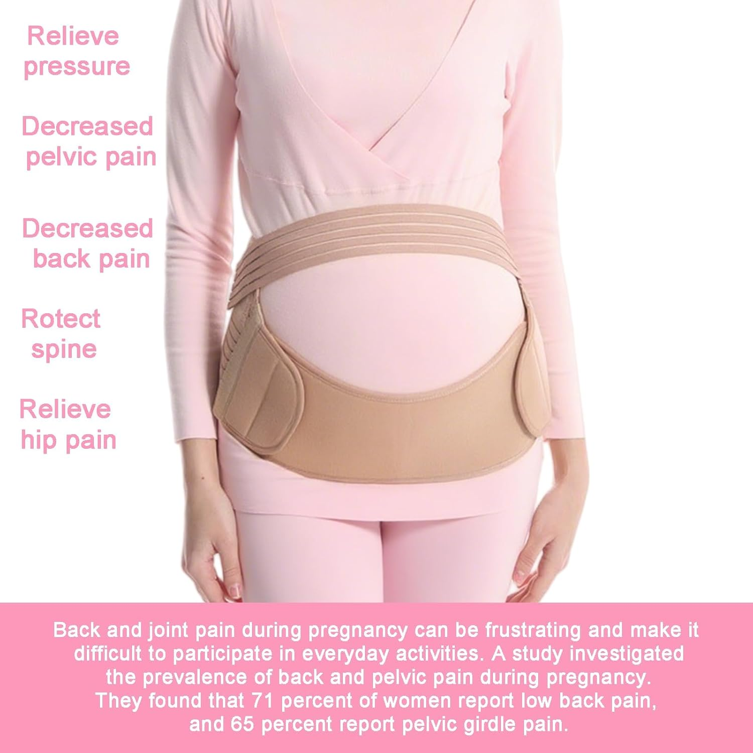 Maternity Belly Bands and Supports, Breathable Pregnancy Belt, Comfortable & Adjustable Belly Band for Pregnancy, Easy Convenient Maternity Bands for Belly Support (XL) image number 5