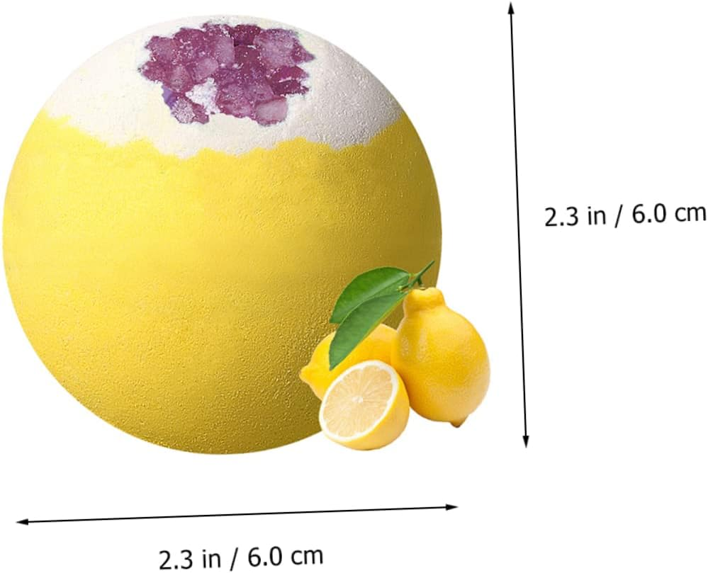 FOMIYES 6Pcs Two-Tone Natural Bath Balls for Spa Relaxation Adorable Bath Salt Balls Lemon Grapefruit Sweet and Soothing Skin Care Experience image number 6
