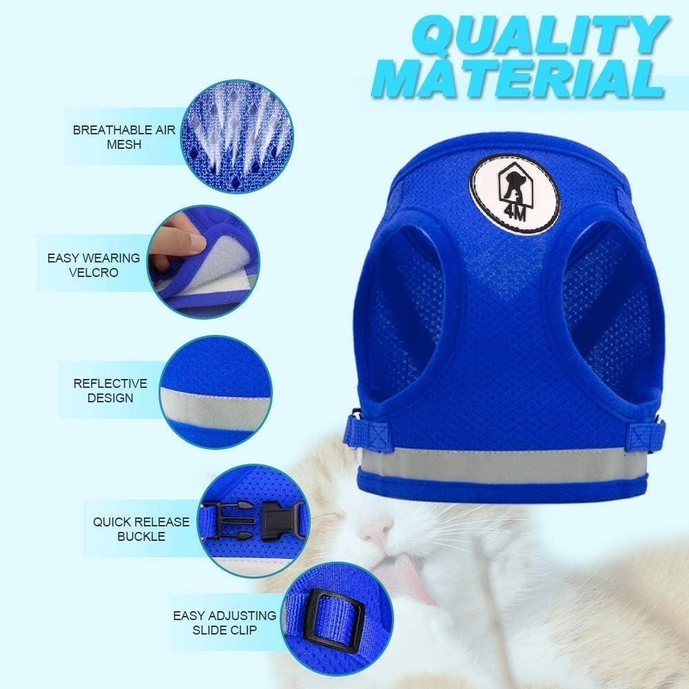4M Pets No-Pull Reflective Mesh Dog Harness & Leash &ndash; Breathable, Step-In Vest for Small & Medium Dogs image number 1