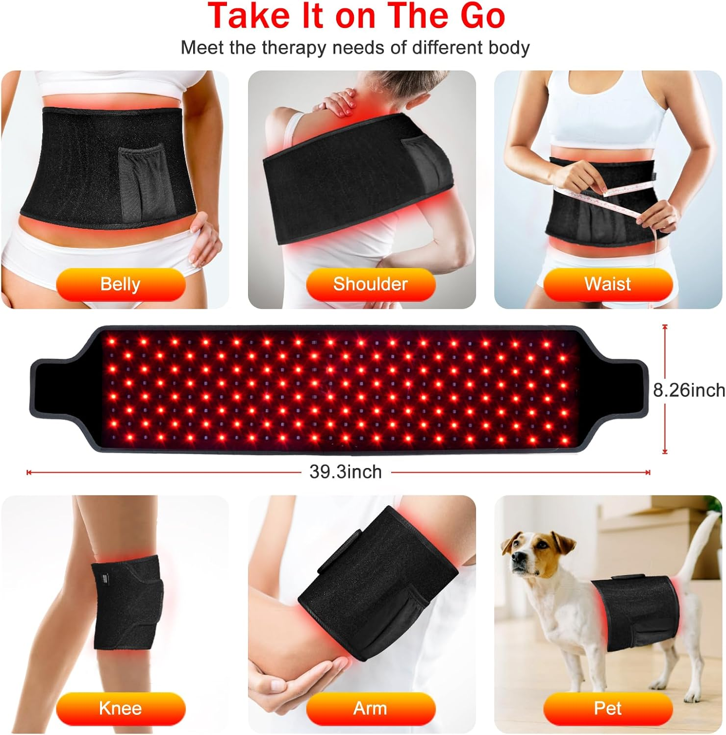 Red Light Belt, 660Nm and 850Nm Red Light Wrap with Timer Setting, Red Lamp image number 3