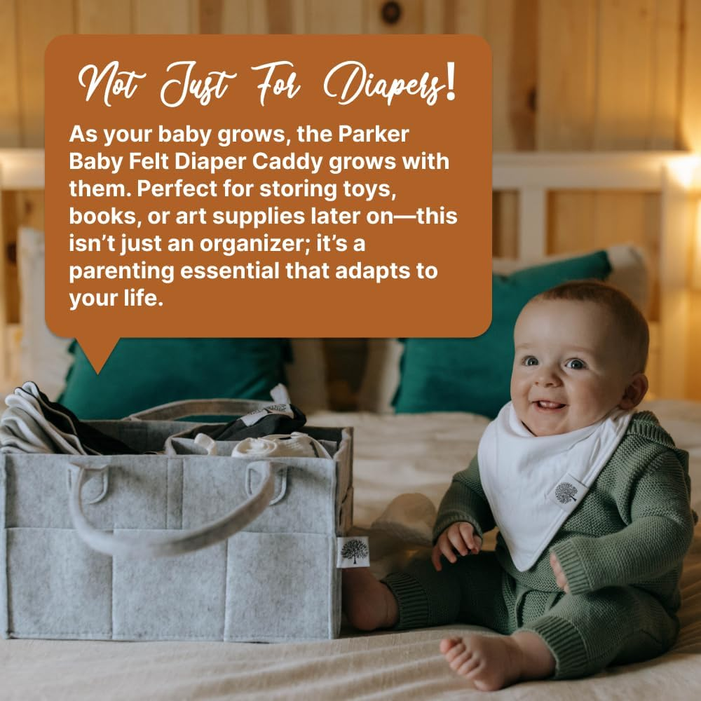 Parker Baby Diaper Caddy - Nursery Storage Bin and Car Organizer for Diapers and Baby Wipes image number 6