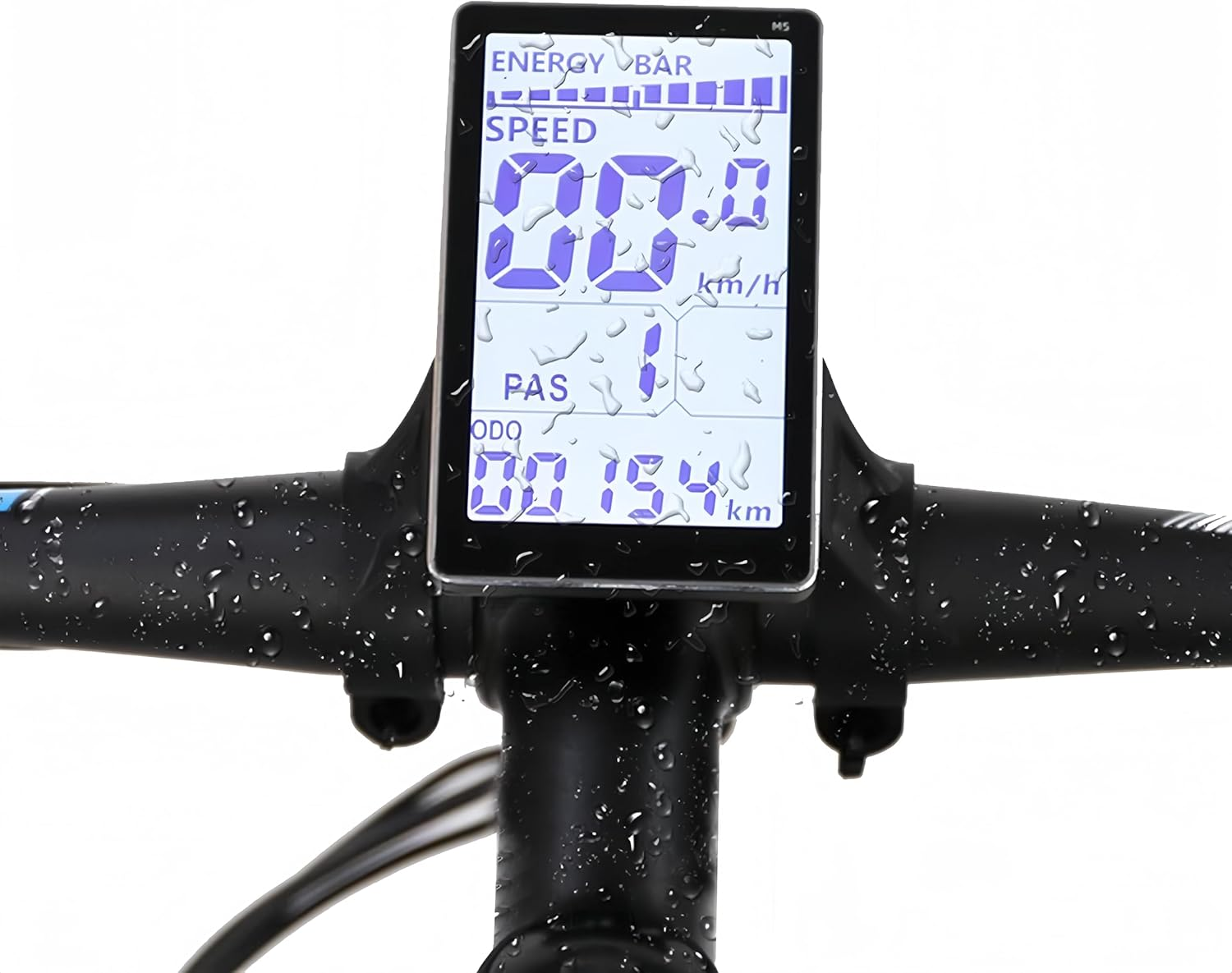 Electric Cycle LCD Display, 24V 36V 48V 60V Universal E Scooter M5 E Bike Display Meter Control Panel Waterproof 5 Pin Electric Scooter Panel Screen for 31.8 22.2Mm Electric Bike
