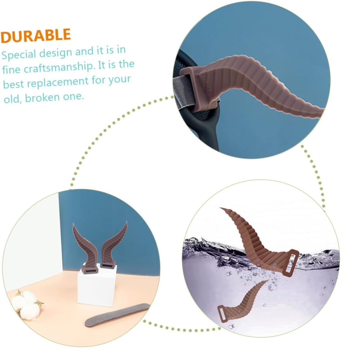 OKUMEYR Devil Horn Headset Ornaments Silicone Attachment for Headphones Adjustable Gaming Headset Decorations Easy to Install and Remove Brown image number 4