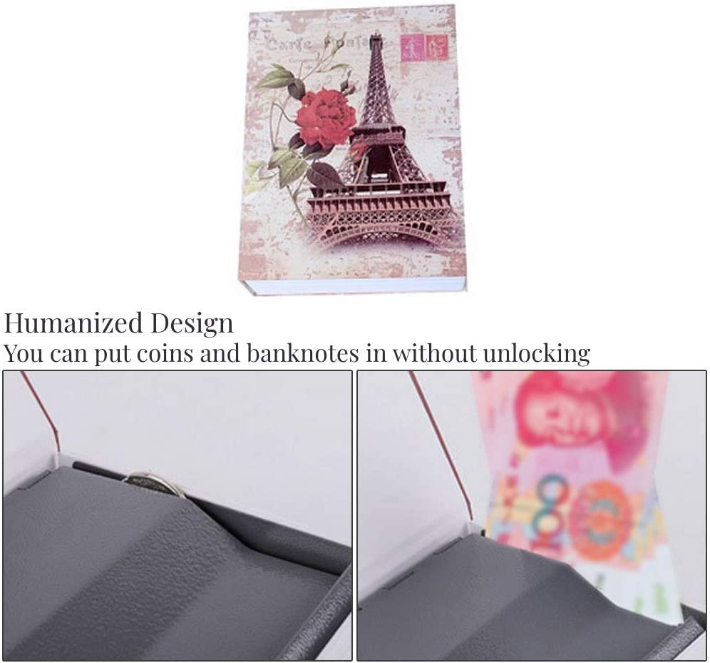 Book Safe Box, Portable Hidden Security Book Storage Case with Key Lock Travel Home Jewelry Passport Money Cash Secret Security Lock Box 18 X 11.5 X 5.5Cm / 7.09 X 4.53 X 2.17Inch image number 3