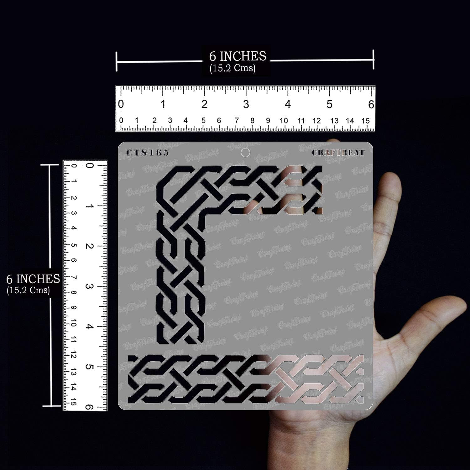 Craftreat Border Stencils for Painting on Canvas, Wallart, Bullet Journal Notebook and Scrapbook - Celtic Corner Border Stencil - 6X6 Moroccan Rangoli Stencil - Reusable Stencil Arts & Crafts Supplies image number 1