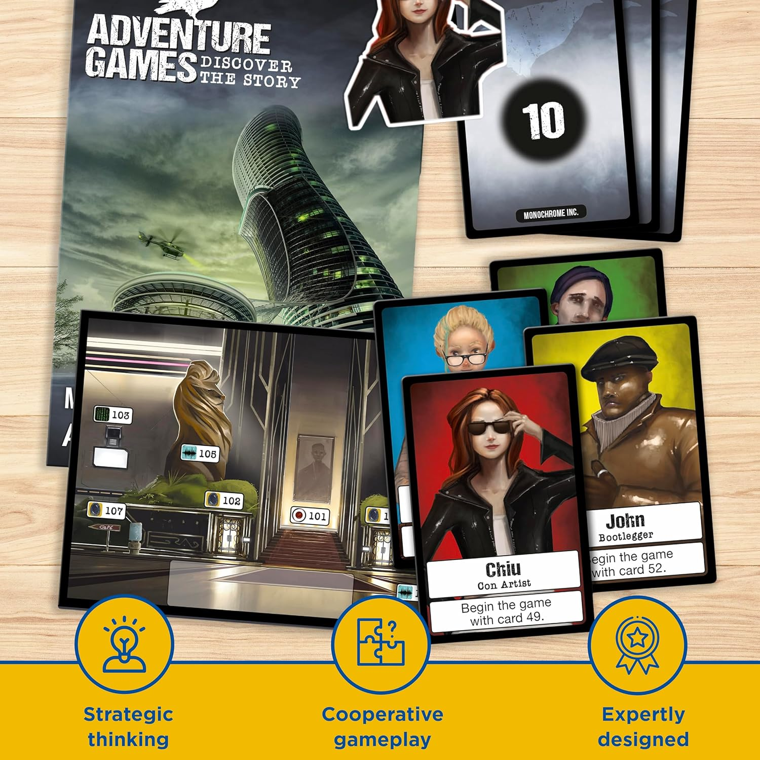 Thames & Kosmos 695132 Adventure Games- Monochrome Inc Card Games