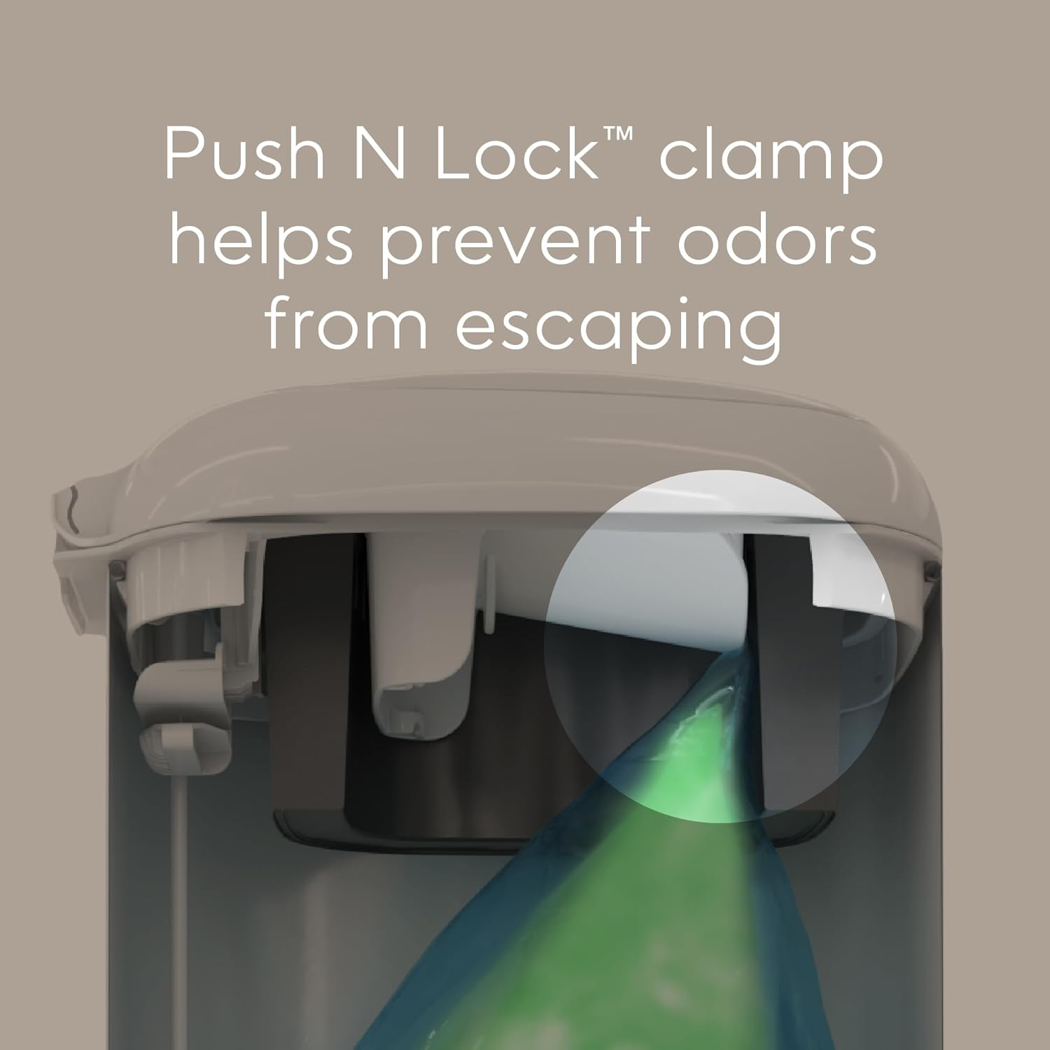 Diaper Genie Select Pail Registry Gift Set (White) | Made of Durable Stainless Steel Metal | Includes 2 Jumbo Refills | Holds 1620 Newborn Diapers