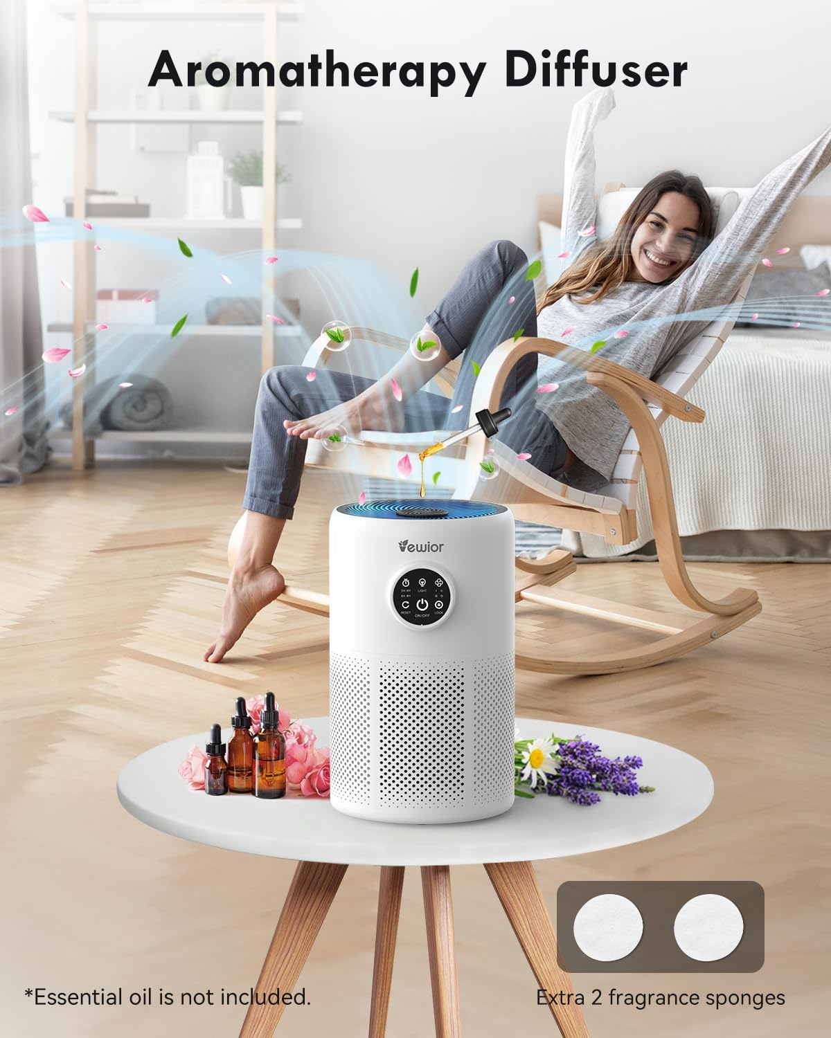 VEWIOR Air Purifier for the Bedroom up to 126M&sup2;, H13 True HEPA Filter Air Purifiers for Home Large Room, 3-Stage Filtration System Sleep Mode 15Db, for Pet Hair Dander Smoke Odor Dust Pollen Allergies image number 3