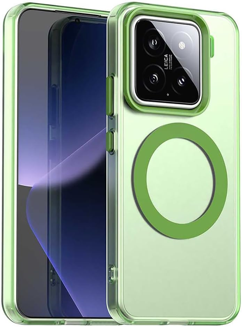 SEAHAI Case for Xiaomi 15 5G with Magnetic Adsorption Function, Ultra Thin Matte Translucent Hard PC Silicone TPU Bumper Protective Case Shockproof Mobile Phone Case, Black