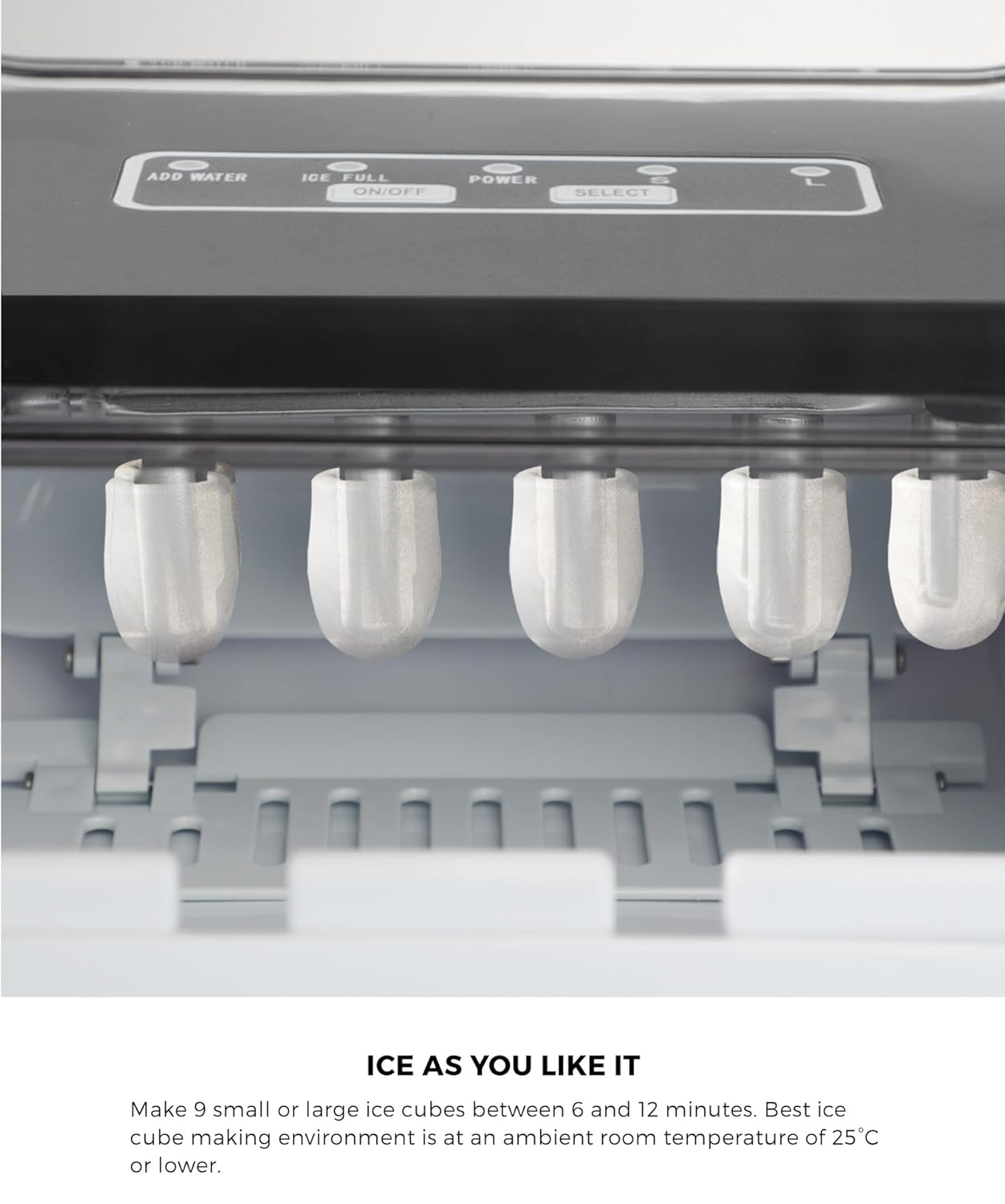 Ice Maker Machine 12Kg Capacity Ice Maker with Handle Protable Ice Cube Maker for Indoor and Ourdoor Black