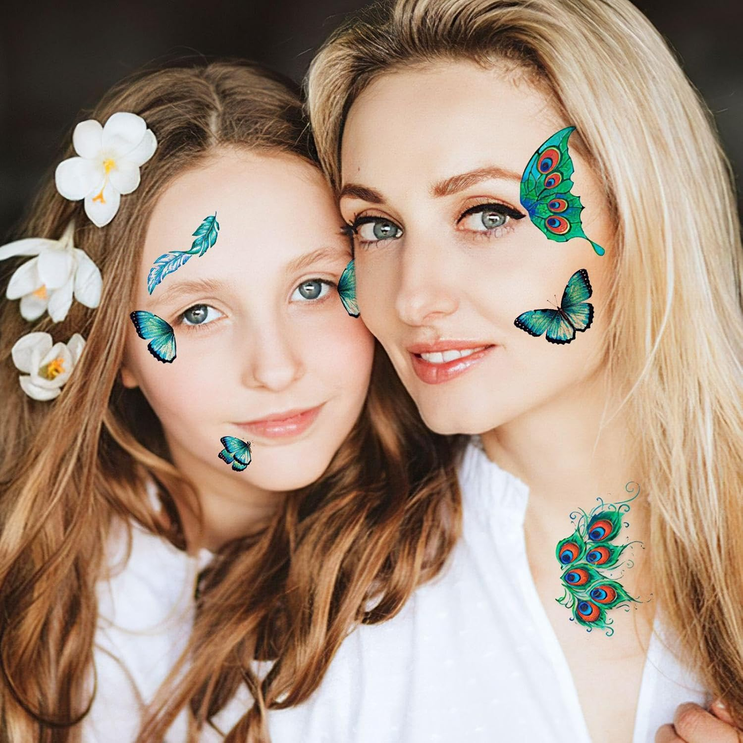 26 Coloured Butterfly Tattoo Stickers, Waterproof Tattoo Stickers, Party Face Make-Up, Temporary Tattoo Stickers for Women image number 3