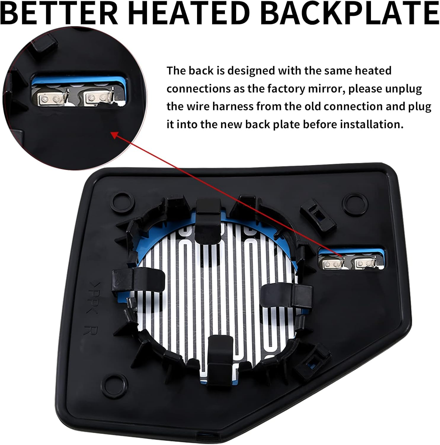 Right Side Mirror Replacement for for Ford 2006-2010 Explorer 2006-2011 Ranger, for Mercury 2006-2010 Mountaineer Mirrors Glass - Right Side Rear View Mirror with Power Heated image number 4