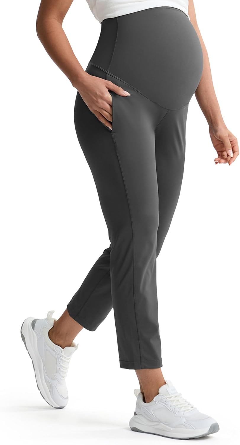 Mama Land Women'S Maternity Jogger over the Belly Stretchy Pregnancy Pants with Pockets Buttery Soft Lounge Activewear