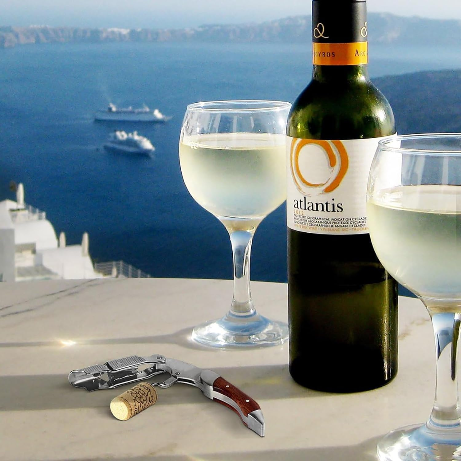 XBOGO Professional Wine Opener Corkscrew Bottle Opener Beer Opener Foil Cutter All-In-One Stainless Steel Cap Opener with Rosewood Handle Best Choice of Housewives Sommeliers Waiters and Bartenders image number 3