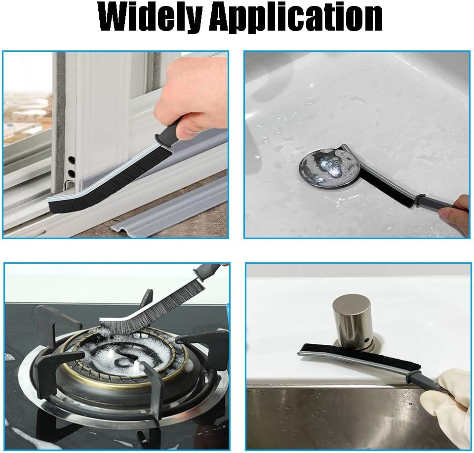 Crevice Cleaning Brushes, Cleaner Scrub Brush Tool for Hard to Reach Tight Space, Home Essentials, Cleaning Supplies for Shower, Bathroom, Kitchen, Toilet, Window image number 4