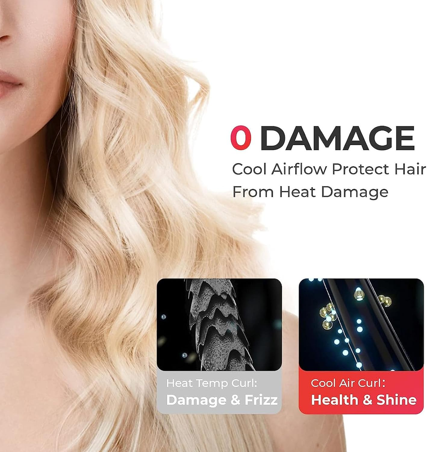 Cordless Hair Curler USB Rechargeable Hair Curling Wand Portable Electric Curling Iron, Automatic Curling Iron, Digital Display for Hair Styling, Fast Heating Hair Styling Tool image number 6