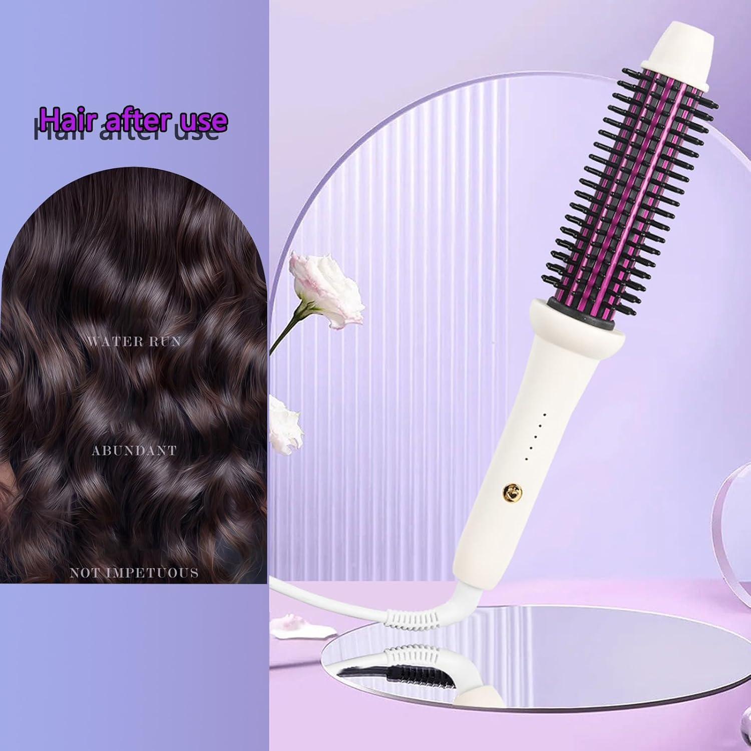 Thermal Hair Styling Brush, Heated Straightening and Curling Iron, Ionic Volumizing Comb with Ceramic Tourmaline image number 5