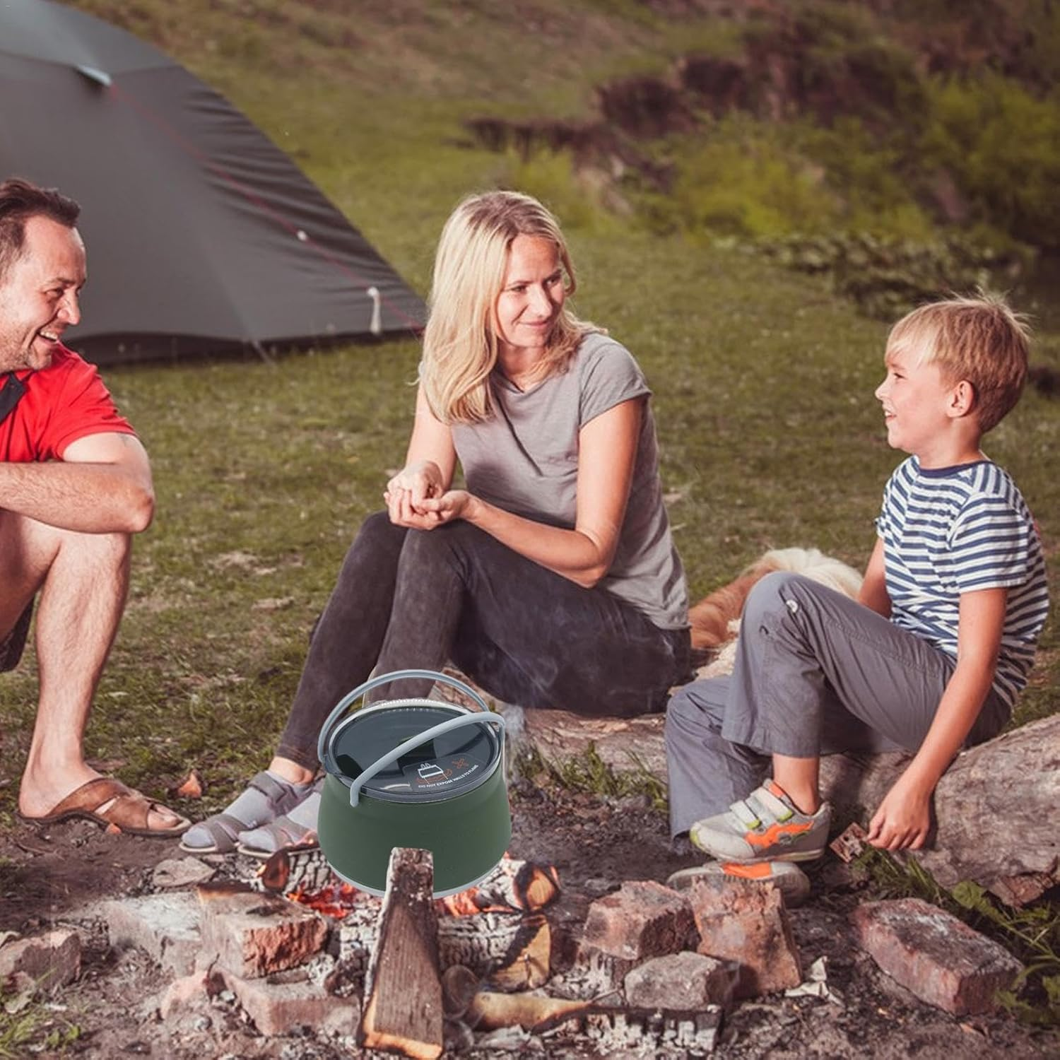 Foldable Water Pot - Outdoor Silicone Camping Kettle - Lightweight Camping Water Boiler, Portable Hiking Camping Kettle for Outdoor Camping, Hiking Use image number 5