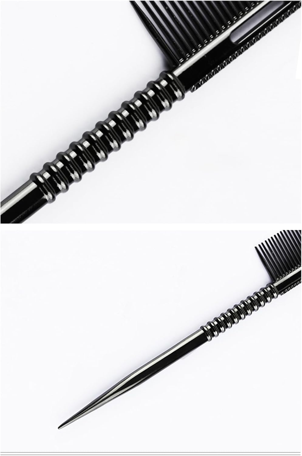 Tail Comb - Metal Parting Tooth Tail Hair Brush,Ergonomic Detangling Styling Comb for Daughter Wife Girlfriend - Black image number 3