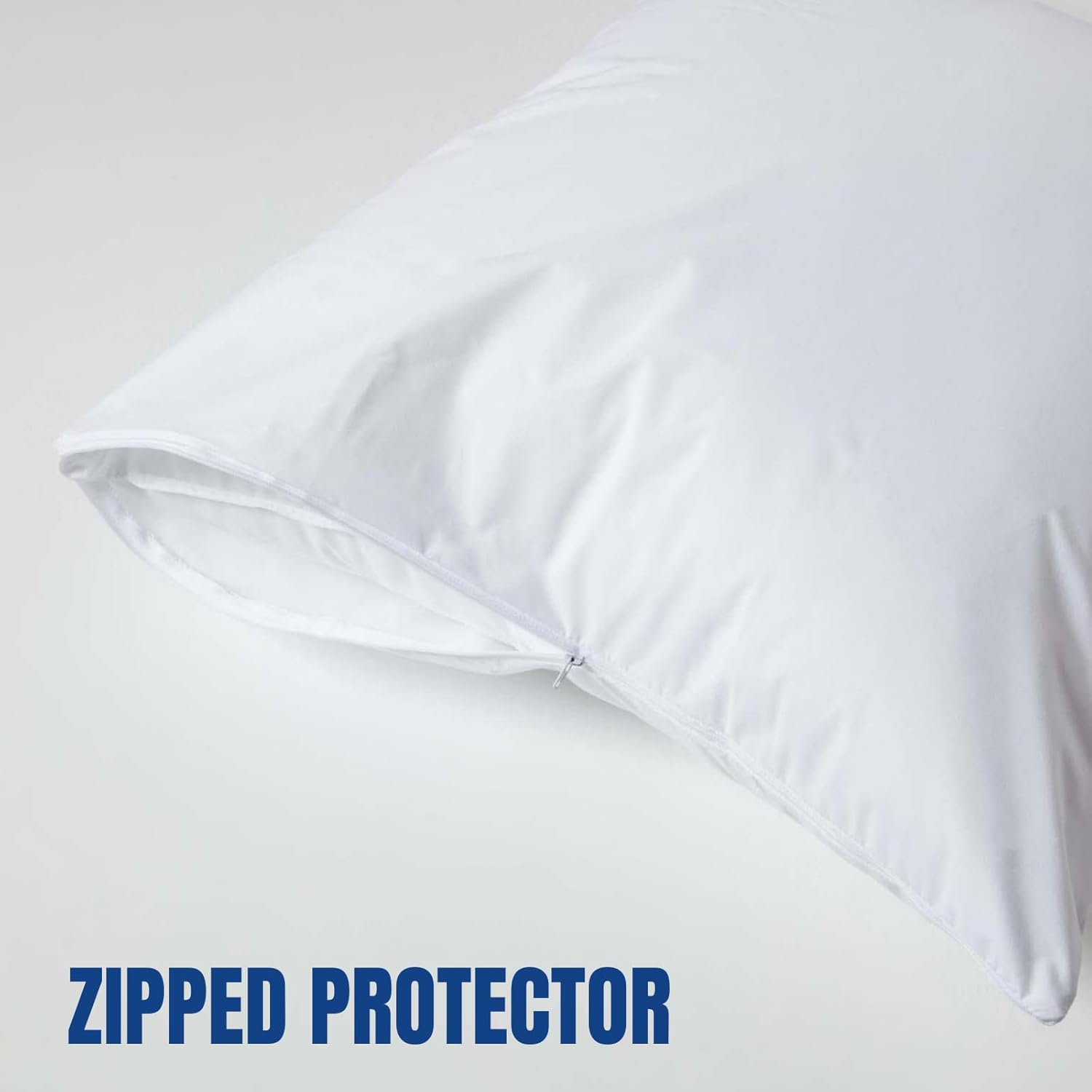 Set of 2 Waterproof Pillow Protectors (50 X 75 Cm), Zippered Pillowcases, Standard/Queen Size, JOMWEN anti Bed Bug and Dust Mite Encasement, White image number 2