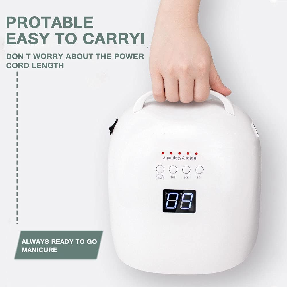 Nail Lamp, 86W Rechargeable LED Gel Nail Lamp,Cordless Nail Dryer,15600Mah Wireless Nail Polish Curing Lamp,Professional Nail Art Manicure Tools image number 1