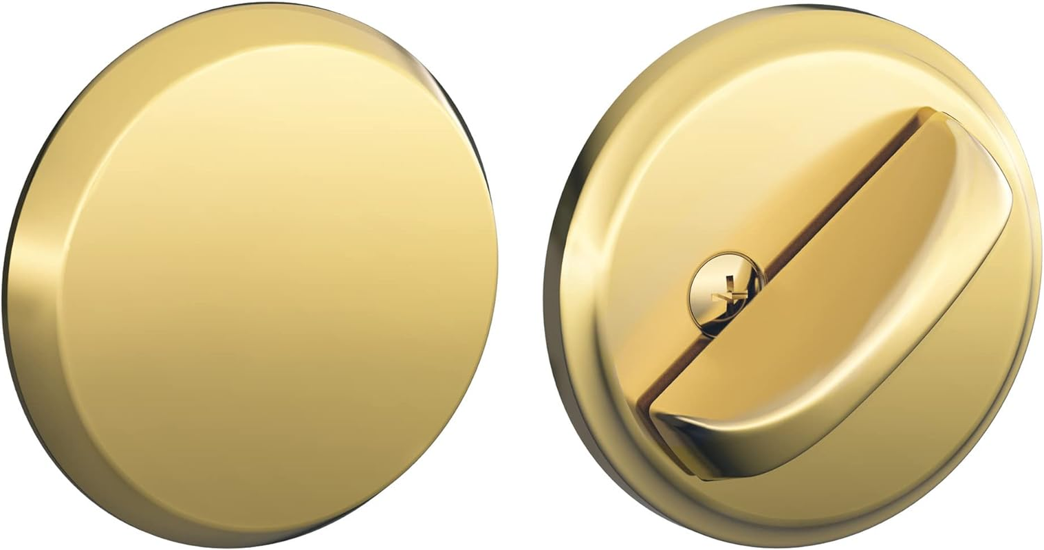 Schlage B81619 Satin Nickel Single Sided Residential Deadbolt with Thumbturn and outside Trim Plate from the B-Series