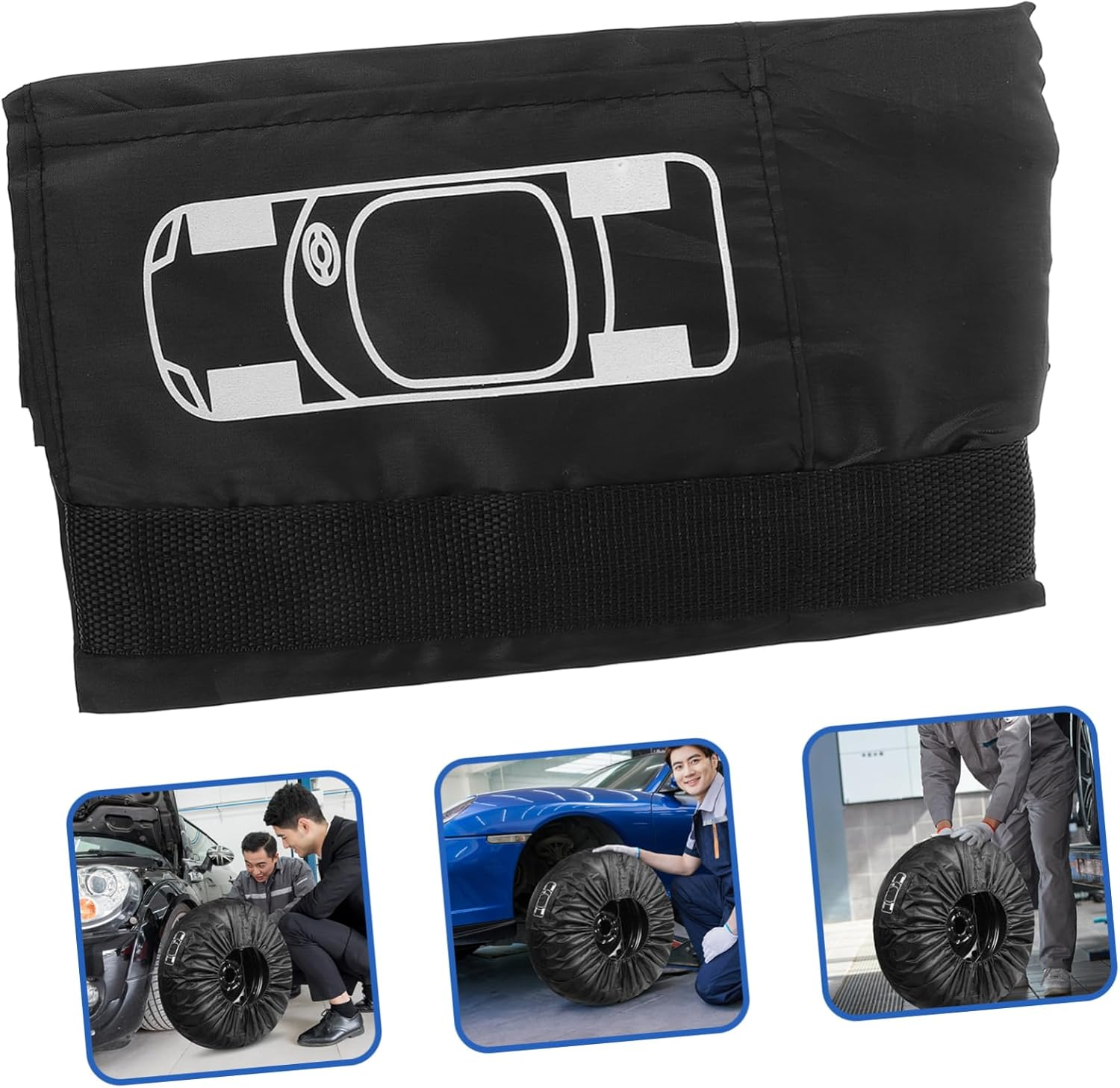 BELLIFFY 4Pcs Tire Covers for Car Spare Wheel Cover Tire Protectors Polyester Wide Compatibility image number 3