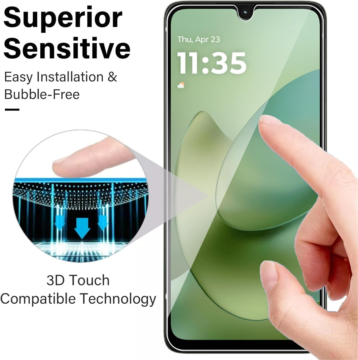 Case for Motorola Moto G06 + 2 Pack Screen Protector, ELECTRO-WEIDEWORLD Ultra-Clear Anti-Scratch Soft TPU Case Cover for Motorola Moto G06, Shockproof Phone Case with Bumper Protection, Clear image number 2