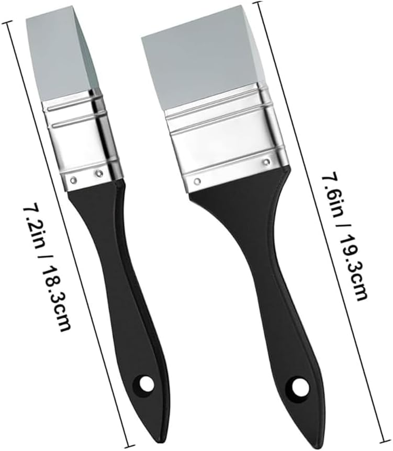 2 Pcs Silicone Paint Brush, 1Inch, 1.5Inch, Flat Silicone Paint Brush Flexible Painting Tools image number 5