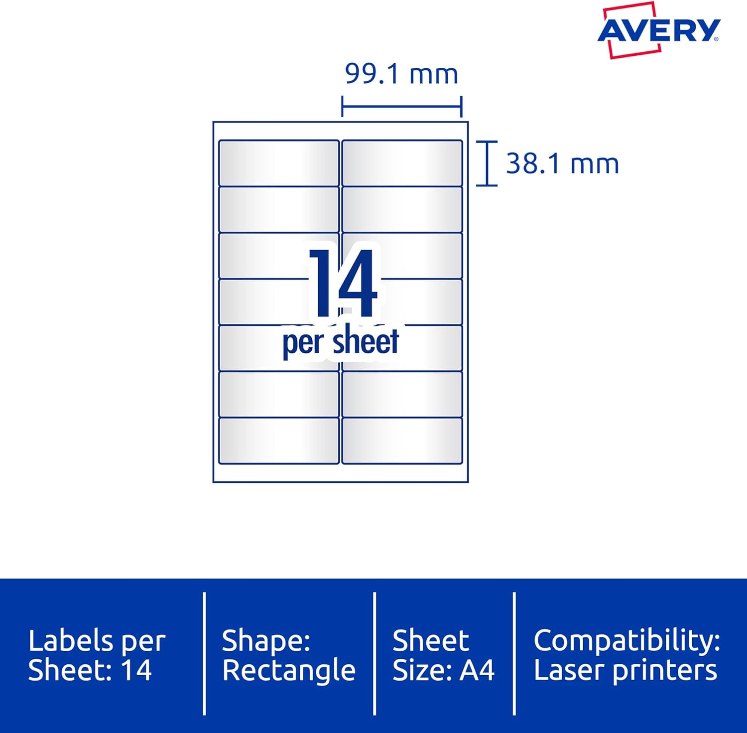 Avery Crystal Clear A4 Address Labels for Laser Printers - Printable Packaging & Shipping Labels - Transparent Mailing Stickers - 99.1 X 38.1 Mm, 140 Labels / 10 Sheets (958061 / L7563) image number 3