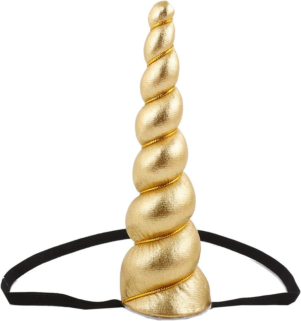 Delicate Dew Shiny Unicorn Horn Elastic Headband Cosplay Costume Easter Headpiece
