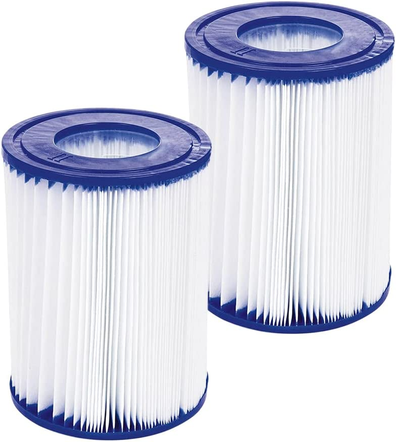 2 Pack Pool Filter Compatible for Bestway Cartridge II, Replacement Filter Compatible with Lay Z SPA Filter Pump