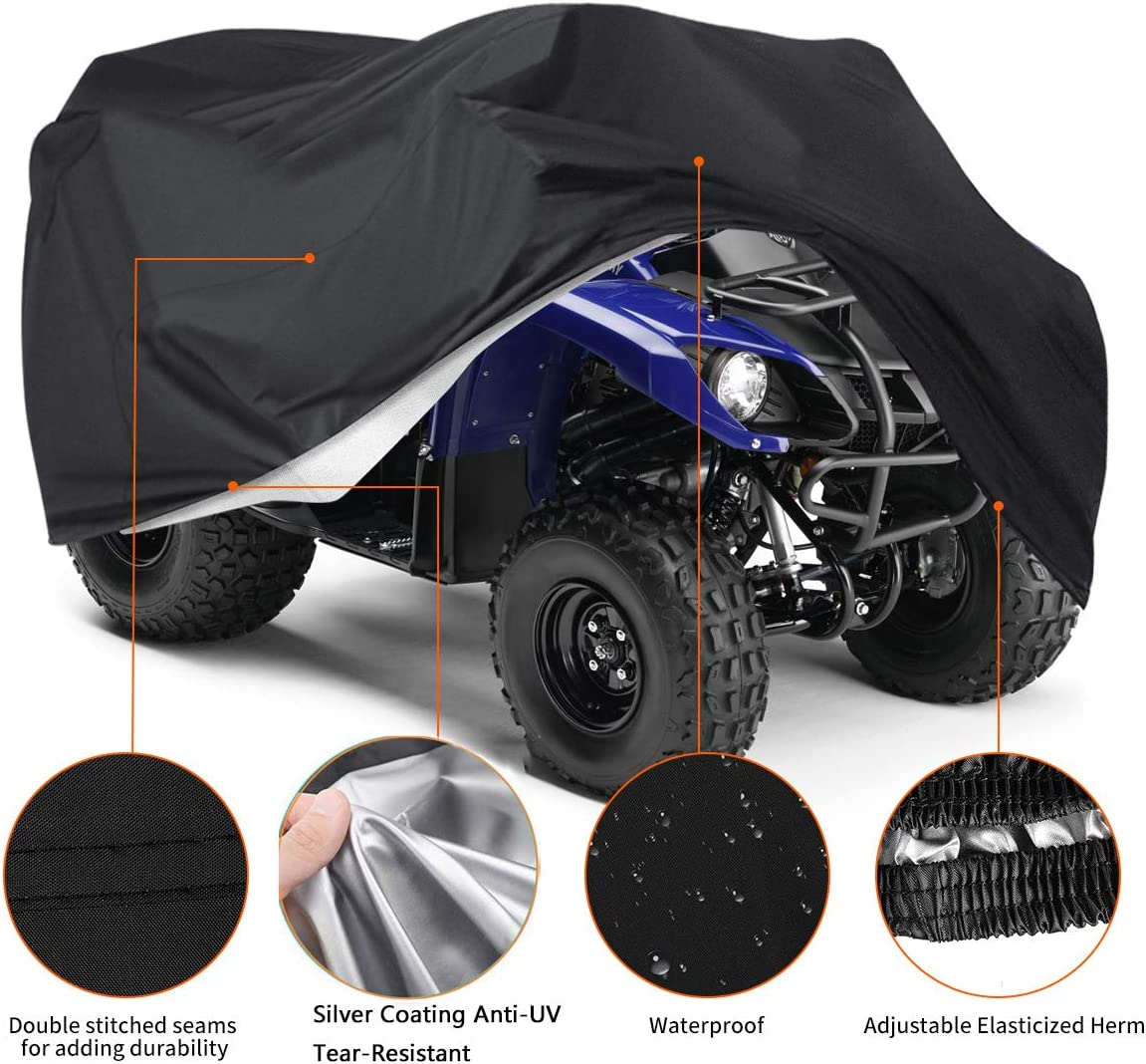 ATV Cover Waterproof MAYHOUR Beach Buggy Cover Outdoor Dust Rain UV Protection Four Wheeler Universal Heavy Duty Quad Cover Universal for Honda Polaris Yamaha Suzuki (L:79&times;37&times;42In/200&times;95&times;106Cm) image number 3